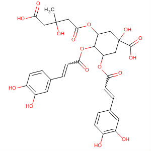 Molecular Structure of 103744-76-9 (Pentanedioic acid, 3-hydroxy-3-methyl-,
mono[5-carboxy-2,3-bis[[3-(3,4-dihydroxyphenyl)-1-oxo-2-propenyl]oxy]-
5-hydroxycyclohexyl] ester)