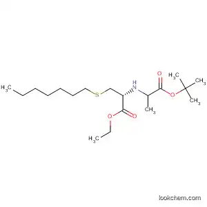 Molecular Structure of 103901-11-7 (L-Cysteine, N-[2-(1,1-dimethylethoxy)-1-methyl-2-oxoethyl]-S-heptyl-,
ethyl ester, (R)-)