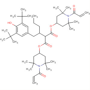 Propanedioic acid,  [[3,5-bis(1,1-dimethylethyl)-4-hydroxyphenyl]methyl]butyl-,  bis[2,2,6,6-tetramethyl-1-(1-oxo-2-propenyl)-4-piperidinyl] ester