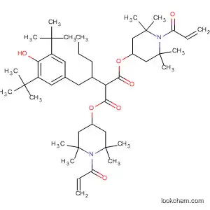 Molecular Structure of 104285-94-1 (Propanedioic acid,
[[3,5-bis(1,1-dimethylethyl)-4-hydroxyphenyl]methyl]butyl-,
bis[2,2,6,6-tetramethyl-1-(1-oxo-2-propenyl)-4-piperidinyl] ester)