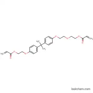Molecular Structure of 106186-12-3 (2-Propenoic acid,
2-[4-[1-methyl-1-[4-[2-[2-[(1-oxo-2-propenyl)oxy]ethoxy]ethoxy]phenyl]eth
yl]phenoxy]ethyl ester)