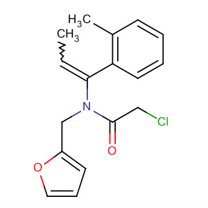 Molecular Structure of 106647-19-2 (Acetamide,
2-chloro-N-(2-furanylmethyl)-N-[1-(2-methylphenyl)-1-propenyl]-)