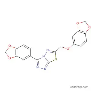 Molecular Structure of 106690-30-6 (1,2,4-Triazolo[3,4-b][1,3,4]thiadiazole,
3-(1,3-benzodioxol-5-yl)-6-[(1,3-benzodioxol-5-yloxy)methyl]-)