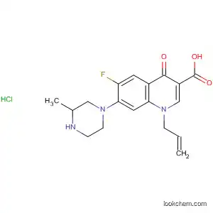 Molecular Structure of 106692-76-6 (3-Quinolinecarboxylic acid,
6-fluoro-1,4-dihydro-7-(3-methyl-1-piperazinyl)-4-oxo-1-(2-propenyl)-,
hydrochloride)