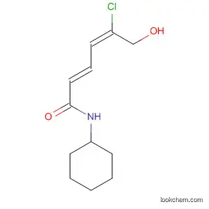 Molecular Structure of 106775-60-4 (2,4-Hexadienamide, 5-chloro-N-cyclohexyl-6-hydroxy-, (E,E)-)