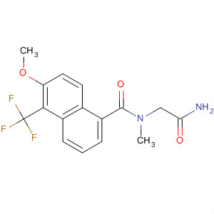 Molecular Structure of 106827-17-2 (1-Naphthalenecarboxamide,
N-(2-amino-2-oxoethyl)-6-methoxy-N-methyl-5-(trifluoromethyl)-)
