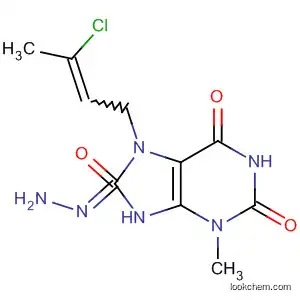 Molecular Structure of 106939-24-6 (1H-Purine-2,6,8(3H)-trione,
7-(3-chloro-2-butenyl)-7,9-dihydro-3-methyl-, 8-hydrazone)