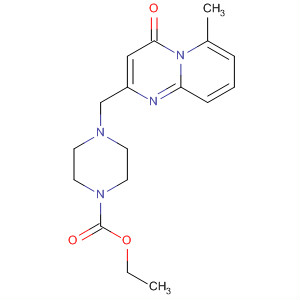 Molecular Structure of 107030-09-1 (1-Piperazinecarboxylic acid,
4-[(6-methyl-4-oxo-4H-pyrido[1,2-a]pyrimidin-2-yl)methyl]-, ethyl ester)