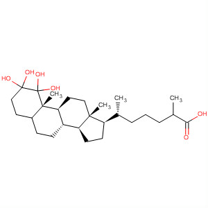 Molecular Structure of 110121-71-6 (Cholestan-26-oic acid, tetrahydroxy-)