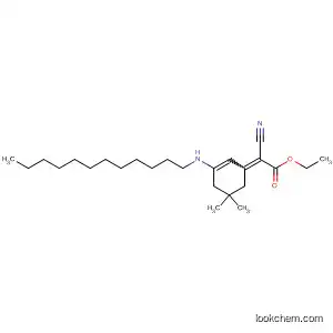 Molecular Structure of 110186-52-2 (Acetic acid,
cyano[3-(dodecylamino)-5,5-dimethyl-2-cyclohexen-1-ylidene]-, ethyl
ester)