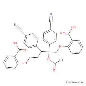 Molecular Structure of 96701-69-8 (Benzoic acid, 4,4'-[1,5-pentanediylbis(oxy)]bis-, bis(4-cyanophenyl)
ester)