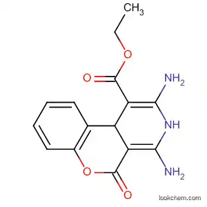 Molecular Structure of 110434-65-6 (5H-[1]Benzopyrano[3,4-c]pyridine-1-carboxylic acid,
2,4-diamino-3,10b-dihydro-5-oxo-, ethyl ester)