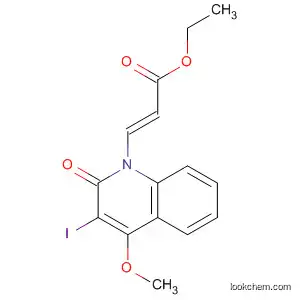Molecular Structure of 110744-51-9 (2-Propenoic acid, 3-(3-iodo-4-methoxy-2-oxo-1(2H)-quinolinyl)-, ethyl
ester, (E)-)