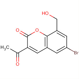 Molecular Structure of 111171-23-4 (2H-1-Benzopyran-2-one, 3-acetyl-6-bromo-8-(hydroxymethyl)-)