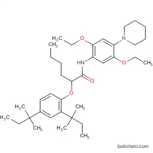 Molecular Structure of 111541-78-7 (Hexanamide,
2-[2,4-bis(1,1-dimethylpropyl)phenoxy]-N-[2,5-diethoxy-4-(1-piperidinyl)
phenyl]-)