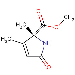 Molecular Structure of 111558-23-7 (1H-Pyrrole-2-carboxylic acid, 2,5-dihydro-2,3-dimethyl-5-oxo-, methyl
ester, (R)-)