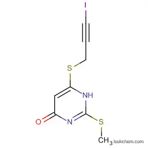 Molecular Structure of 111787-42-9 (4(1H)-Pyrimidinone, 6-[(3-iodo-2-propynyl)thio]-2-(methylthio)-)