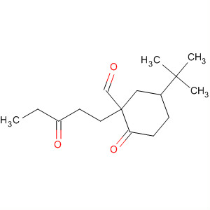 Cyclohexanecarboxaldehyde,  5-(1,1-dimethylethyl)-2-oxo-1-(3-oxopentyl)-
