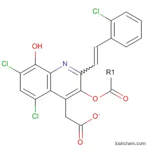 Molecular Structure of 111787-76-9 (8-Quinolinol, 5,7-dichloro-2-[2-(2-chlorophenyl)ethenyl]-, acetate (ester))