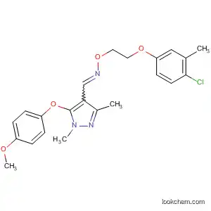 Molecular Structure of 111817-10-8 (1H-Pyrazole-4-carboxaldehyde, 5-(4-methoxyphenoxy)-1,3-dimethyl-,
O-[2-(4-chloro-3-methylphenoxy)ethyl]oxime)