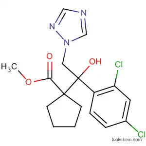 Molecular Structure of 111974-64-2 (Cyclopentanecarboxylic acid,
1-[1-(2,4-dichlorophenyl)-1-hydroxy-2-(1H-1,2,4-triazol-1-yl)ethyl]-,
methyl ester)