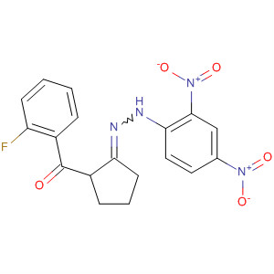 Molecular Structure of 111982-46-8 (Methanone, cyclopentyl(2-fluorophenyl)-, (2,4-dinitrophenyl)hydrazone)