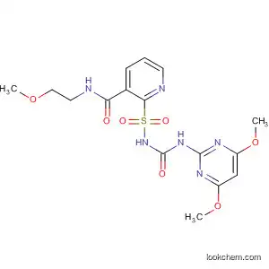Molecular Structure of 111990-64-8 (3-Pyridinecarboxamide,
2-[[[[(4,6-dimethoxy-2-pyrimidinyl)amino]carbonyl]amino]sulfonyl]-N-(2-
methoxyethyl)-)