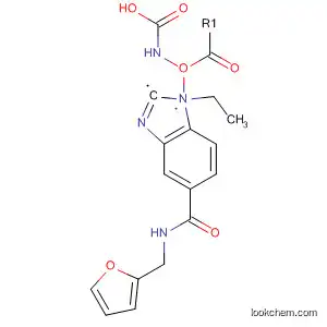 Molecular Structure of 112101-34-5 (Carbamic acid,
[5-[[(2-furanylmethyl)amino]carbonyl]-1H-benzimidazol-2-yl]-, ethyl ester)