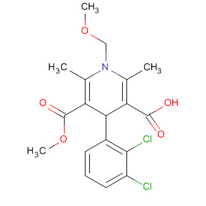 Molecular Structure of 112283-58-6 (3,5-Pyridinedicarboxylic acid,
4-(2,3-dichlorophenyl)-1,4-dihydro-1-(methoxymethyl)-2,6-dimethyl-,
monomethyl ester)