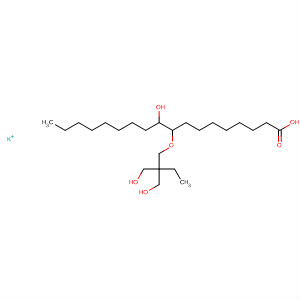 Molecular Structure of 112291-37-9 (Octadecanoic acid, 9-[2,2-bis(hydroxymethyl)butoxy]-10-hydroxy-,
monopotassium salt)