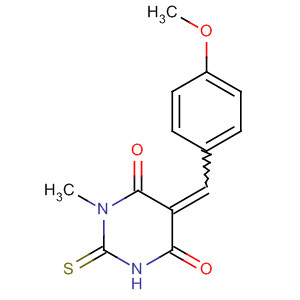 Molecular Structure of 112328-78-6 (4,6(1H,5H)-Pyrimidinedione,
dihydro-5-[(4-methoxyphenyl)methylene]-1-methyl-2-thioxo-)