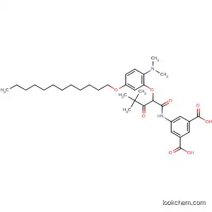 Molecular Structure of 112493-21-7 (1,3-Benzenedicarboxylic acid,
5-[[2-[2-(dimethylamino)-5-(dodecyloxy)phenoxy]-4,4-dimethyl-1,3-dioxo
pentyl]amino]-)