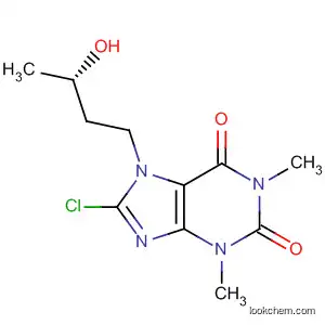 Molecular Structure of 112529-39-2 (1H-Purine-2,6-dione,
8-chloro-3,7-dihydro-7-(3-hydroxybutyl)-1,3-dimethyl-, (S)-)