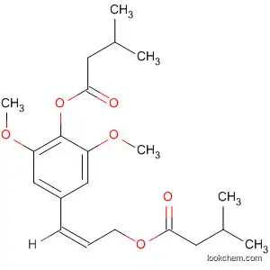 Molecular Structure of 112561-77-0 (Butanoic acid, 3-methyl-,
3-[3,5-dimethoxy-4-(3-methyl-1-oxobutoxy)phenyl]-2-propenyl ester, (E)-)