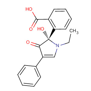 Molecular Structure of 112628-11-2 (Benzoic acid,
2-(1-ethyl-2,3-dihydro-2-hydroxy-3-oxo-4-phenyl-1H-pyrrol-2-yl)-, (S)-)