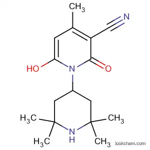 Molecular Structure of 112642-73-6 (3-Pyridinecarbonitrile,
1,2-dihydro-6-hydroxy-4-methyl-2-oxo-1-(2,2,6,6-tetramethyl-4-piperidin
yl)-)