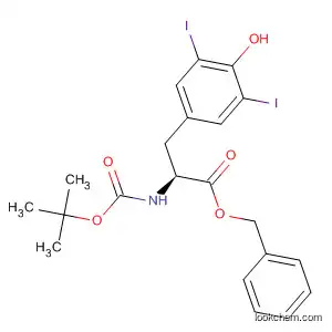 Molecular Structure of 112655-49-9 (L-Tyrosine, N-[(1,1-dimethylethoxy)carbonyl]-3,5-diiodo-, phenylmethyl
ester)