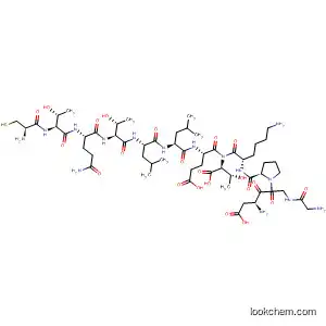 Molecular Structure of 112727-20-5 (L-Threonine,
L-cysteinyl-L-threonyl-L-glutaminyl-L-threonyl-L-leucyl-L-leucyl-L-a-glutamyl
glycyl-L-a-aspartylglycyl-L-prolyl-L-lysyl-)