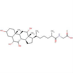 Molecular Structure of 112727-31-8 (Glycine,
N-[(3a,5b,6a,7a,12a)-3,6,7,12-tetrahydroxy-26-oxocholestan-26-yl]-)