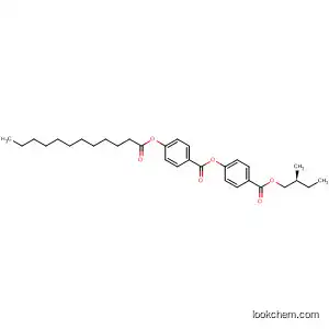 Molecular Structure of 112901-11-8 (Benzoic acid, 4-[(1-oxododecyl)oxy]-,
4-[(2-methylbutoxy)carbonyl]phenyl ester, (S)-)