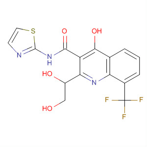 3-Quinolinecarboxamide, 2-(1,2-dihydroxyethyl)-4-hydroxy-N-2-thiazolyl-8-(trifluoromethyl)-