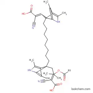 Molecular Structure of 113088-76-9 (2-Propenoic acid,
3,3'-[1,11-undecanediylbis(3,5-dimethyl-1H-pyrrole-4,2-diyl)]bis[2-cyan
o-, dimethyl ester, (E,E)-)