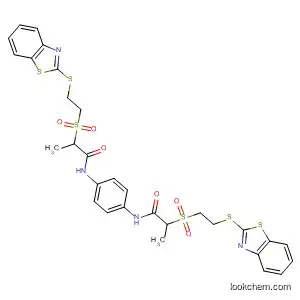 Molecular Structure of 113104-03-3 (Propanamide,
N,N'-1,4-phenylenebis[2-[[2-(2-benzothiazolylthio)ethyl]sulfonyl]-)