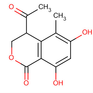 Molecular Structure of 113104-36-2 (1H-2-Benzopyran-1-one, 4-acetyl-3,4-dihydro-6,8-dihydroxy-5-methyl-)