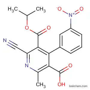 Molecular Structure of 113201-60-8 (3,5-Pyridinedicarboxylic acid, 2-cyano-6-methyl-4-(3-nitrophenyl)-,
5-(1-methylethyl) ester)