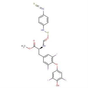 Molecular Structure of 113418-22-7 (L-Tyrosine,
O-(4-hydroxy-3,5-diiodophenyl)-3,5-diiodo-N-[[(4-isothiocyanatophenyl)
amino]thioxomethyl]-, methyl ester)