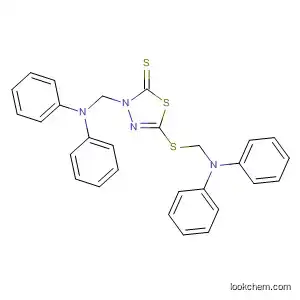 Molecular Structure of 113419-28-6 (1,3,4-Thiadiazole-2(3H)-thione,
3-[(diphenylamino)methyl]-5-[[(diphenylamino)methyl]thio]-)