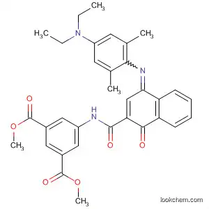 Molecular Structure of 113419-61-7 (1,3-Benzenedicarboxylic acid,
5-[[[4-[[4-(diethylamino)-2,6-dimethylphenyl]imino]-1,4-dihydro-1-oxo-2-
naphthalenyl]carbonyl]amino]-, dimethyl ester)