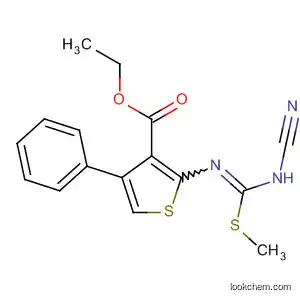 3-Thiophenecarboxylic acid,
2-[[(cyanoamino)(methylthio)methylene]amino]-4-phenyl-, ethyl ester