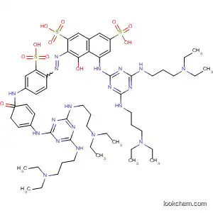 Molecular Structure of 113700-99-5 (2,7-Naphthalenedisulfonic acid,
5-[[4,6-bis[[3-(diethylamino)propyl]amino]-1,3,5-triazin-2-yl]amino]-3-[[4-
[[4-[[4,6-bis[[3-(diethylamino)propyl]amino]-1,3,5-triazin-2-yl]amino]benz
oyl]amino]-2-sulfophenyl]azo]-4-hydroxy-)